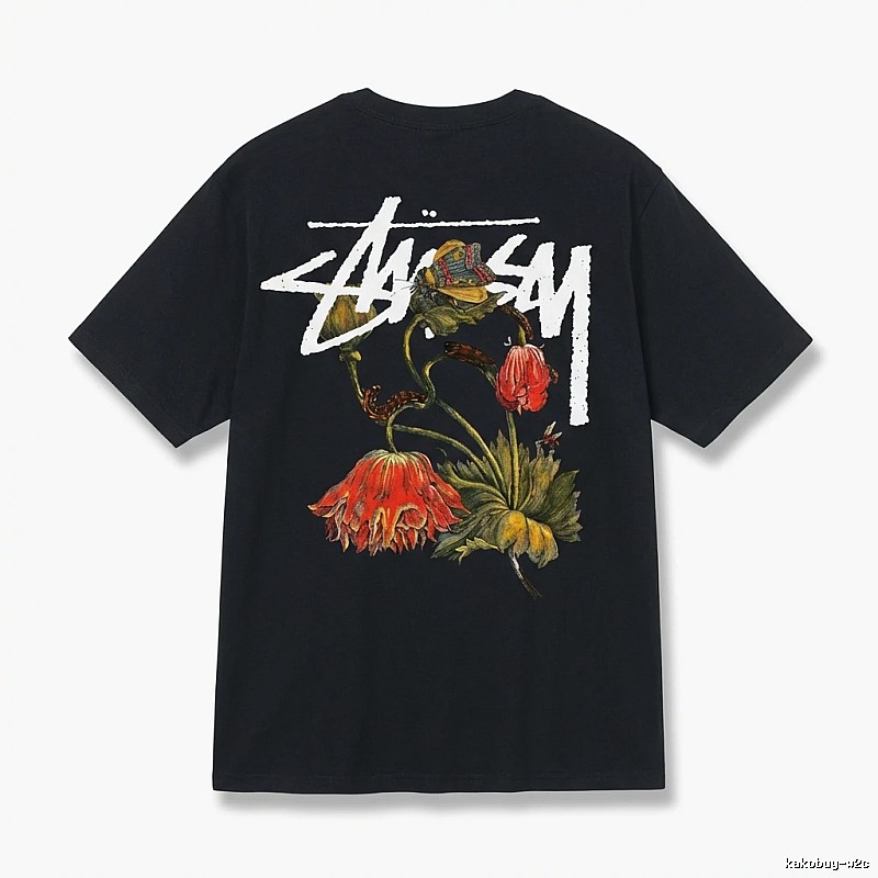 Stussy Floral Style Black T-shirt