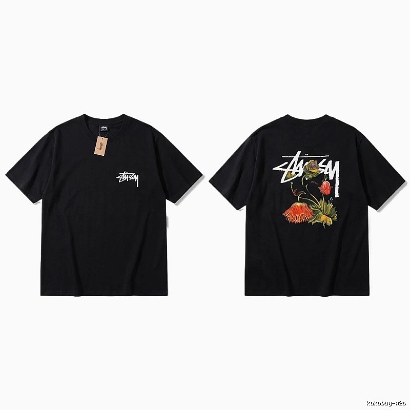 Stussy Floral Style Black T-shirt