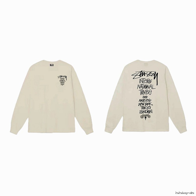 Stussy graffiti-style off-white long-sleeve