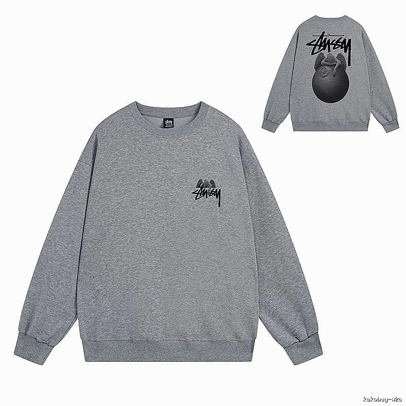 Stussy Gray Style 538 Graphic SweatShirt Summer Styling