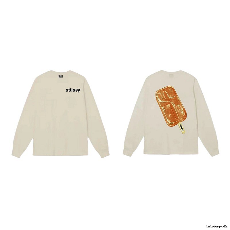 Stussy Ice Cream Style Off-White Long-Sleeve Shirt