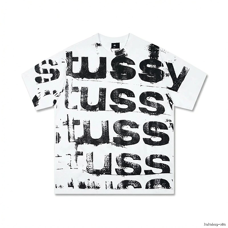 Stussy letter print white T-shirt