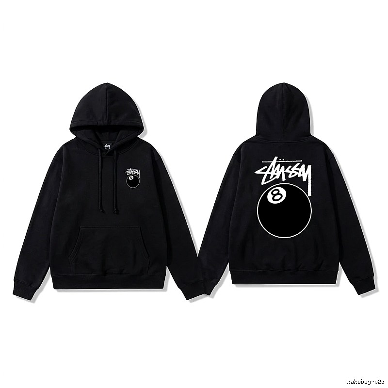 Stussy No. 8 Ball Cool Style Black Hoodie