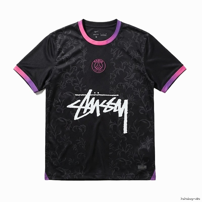 Stussy Paris Co-branded Style Black T-shirt