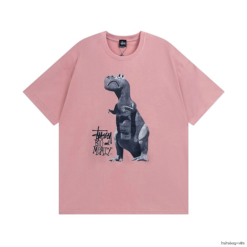Stussy Pink Spider Graphic T-Shirt Easy Pairing Logo