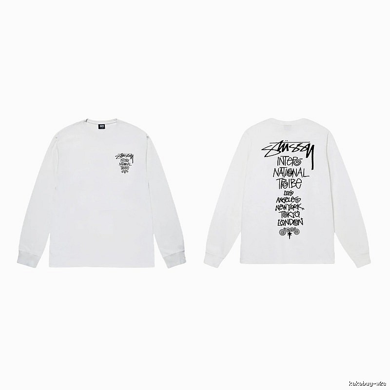 Stussy retro-style white long-sleeved shirt