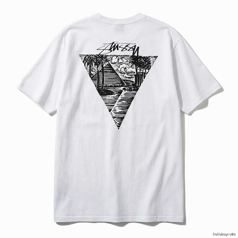 Stussy triangle print white T-shirt