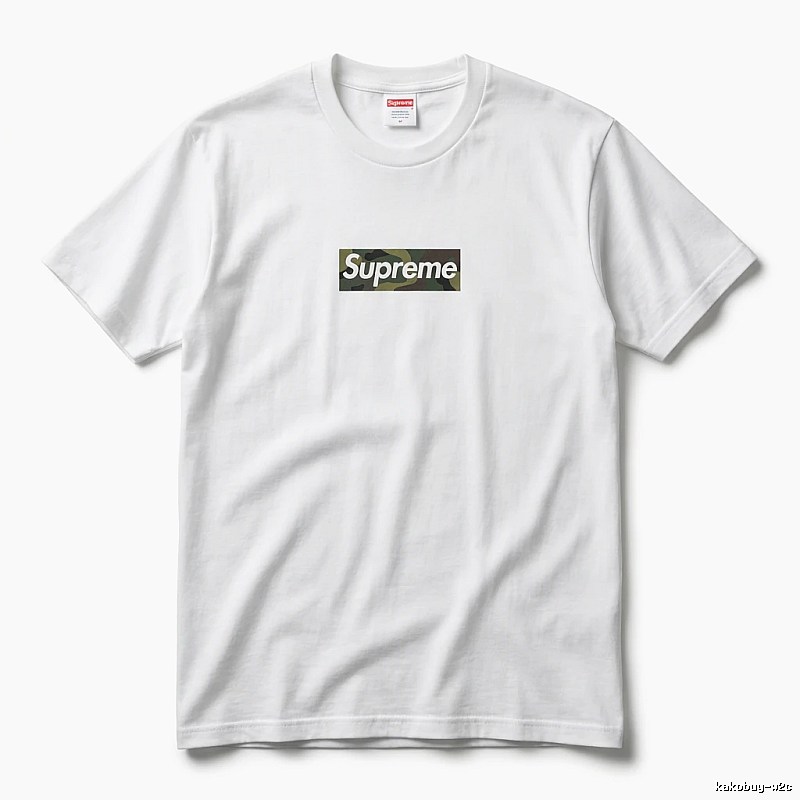 Supreme camouflage-style white T-shirt