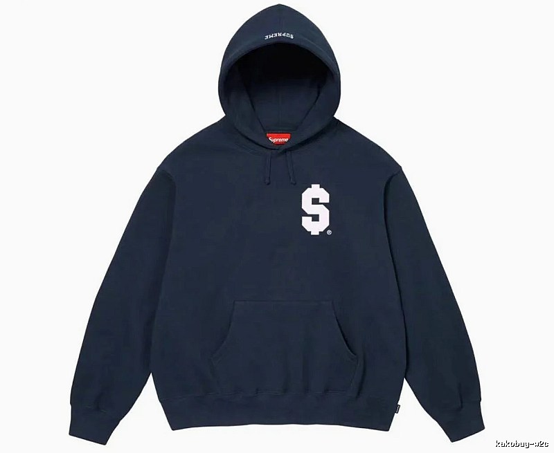 Supreme Daily Logo hoodie Gray Red Oversized with Visual Detail