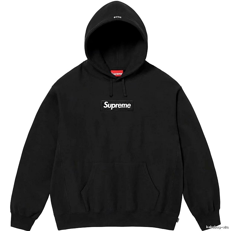 Supreme Logo Detail Logo hoodie Gray Red Oversized with Relaxed Feel
