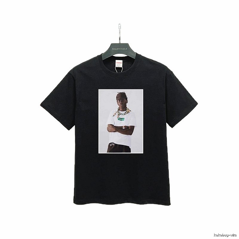 Supreme Portrait Print Street Style Black T-Shirt