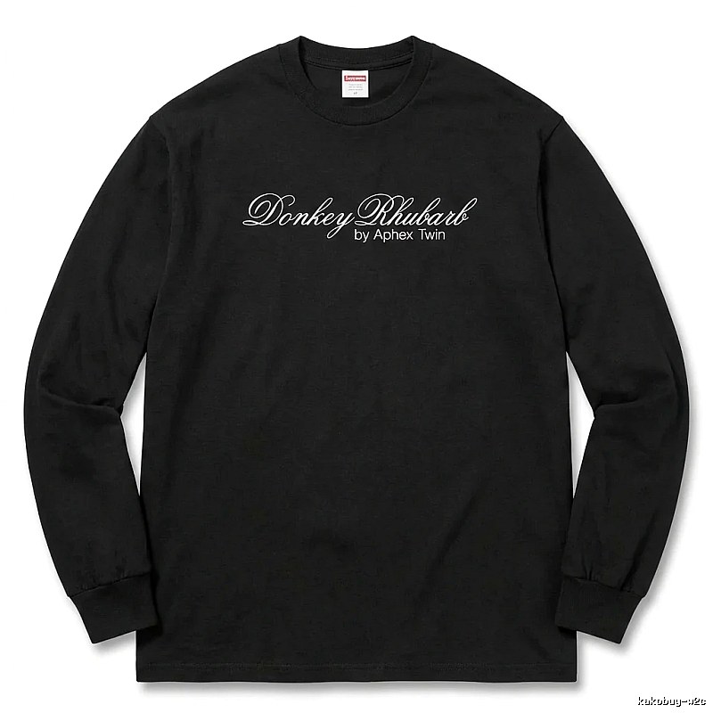 Supreme Print Retro Style Black Long-sleeve Shirt