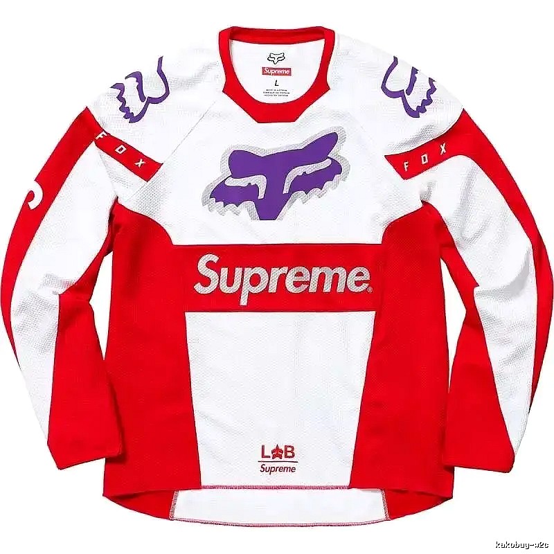 Supreme red and white sporty top