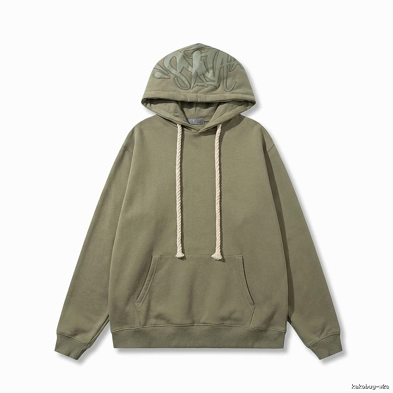 SynaWorld Graffiti-style Olive Green Hoodie