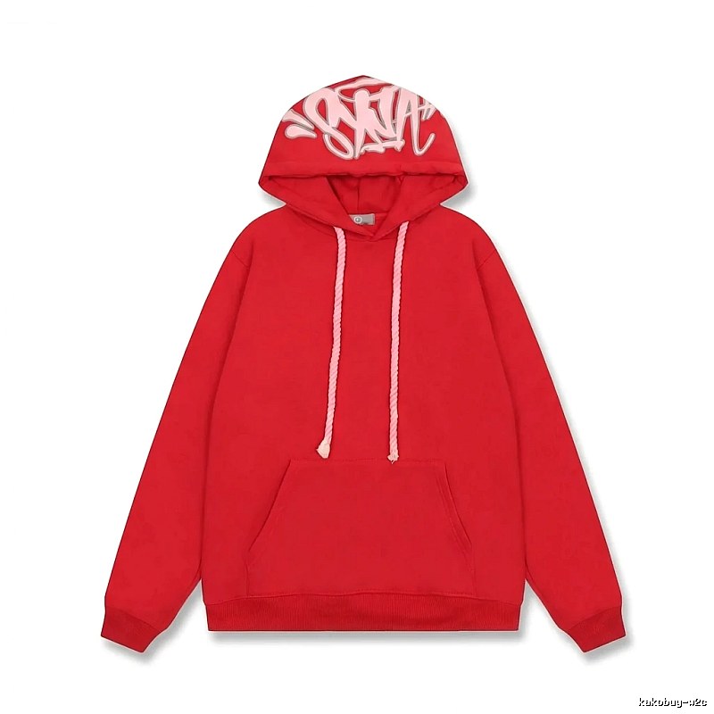 SynaWorld graffiti-style red hoodie