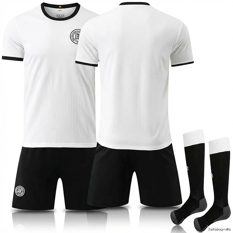 The classic black-and-white football jersey of the German national team.
