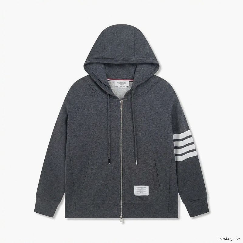 Thom Browne striped style dark gray sweatshirt