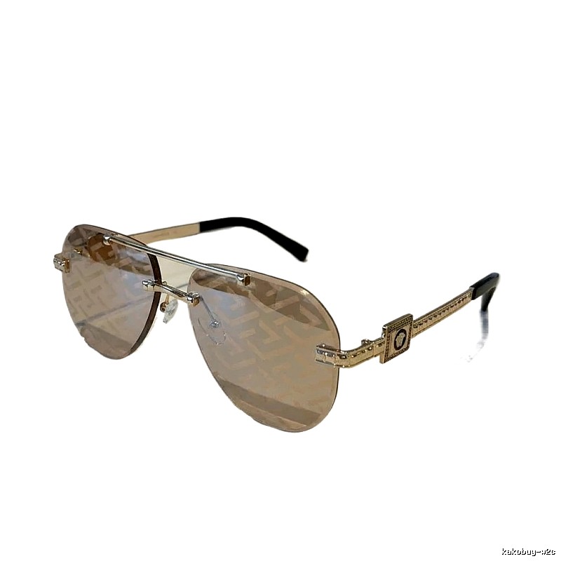 Versace metallic-style tea-colored sunglasses