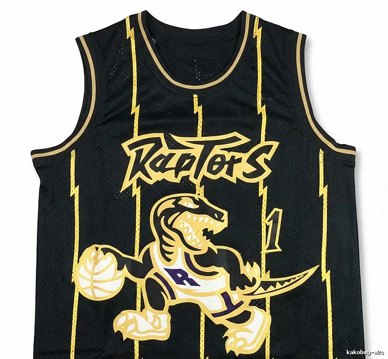 Vince Carter Raptors black and gold trendy brand vest