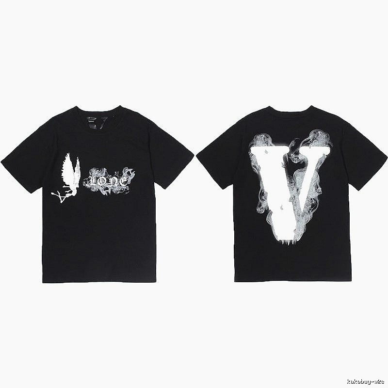 Vlone Premium Style Logo T-shirt Black Purple Vlone for Minimal Outfits