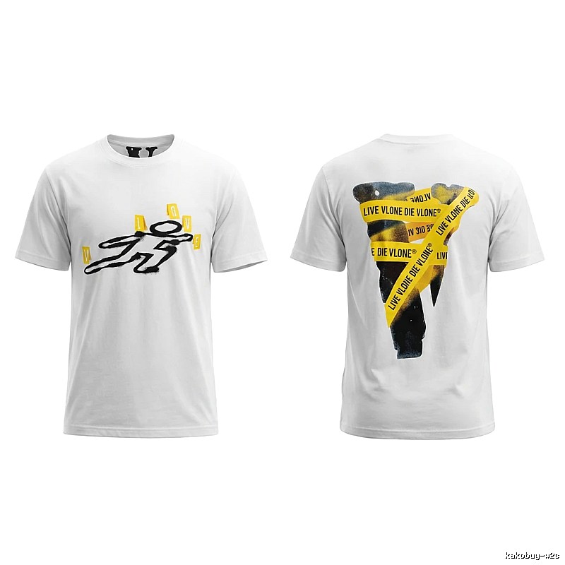 Vlone's trendy and cool white T-shirt with personality.
