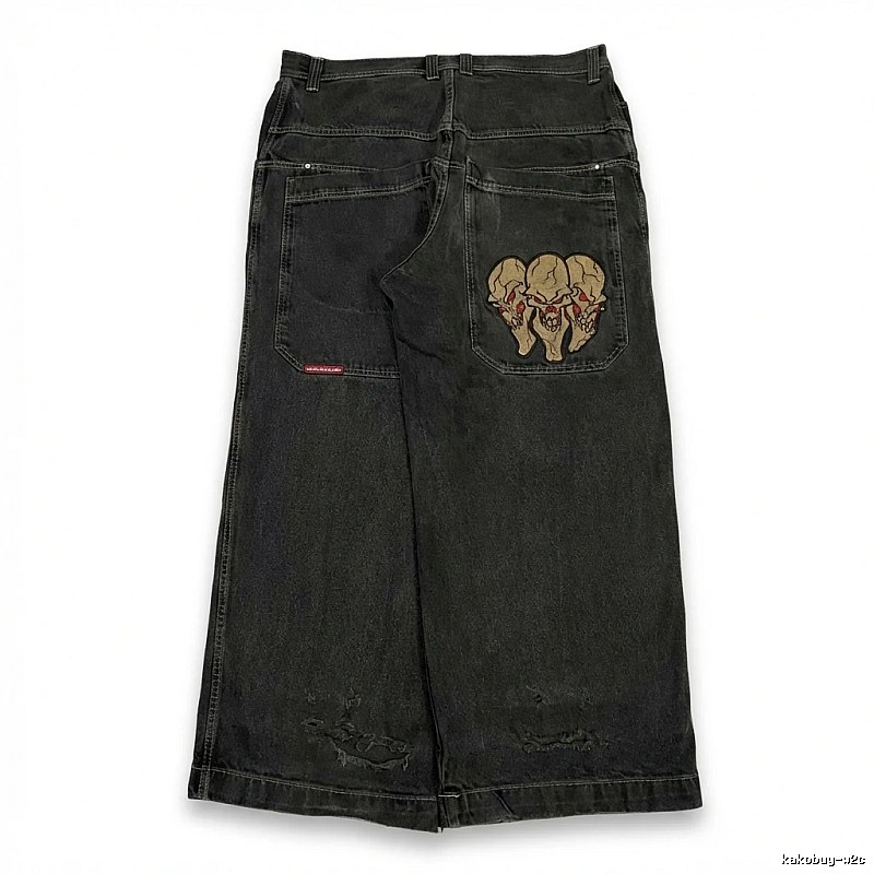 Y2K-style black denim skirt
