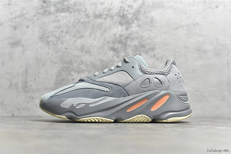 Yeezy Gray and Orange Chunky Runners Defined by Sock-Like Collar