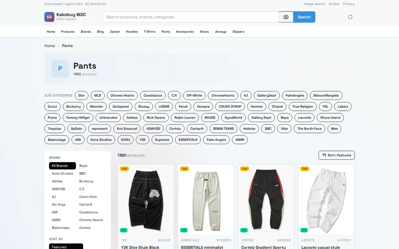 Kakobuy Brand Pages vs Google Sheets visual guide for kakobuy